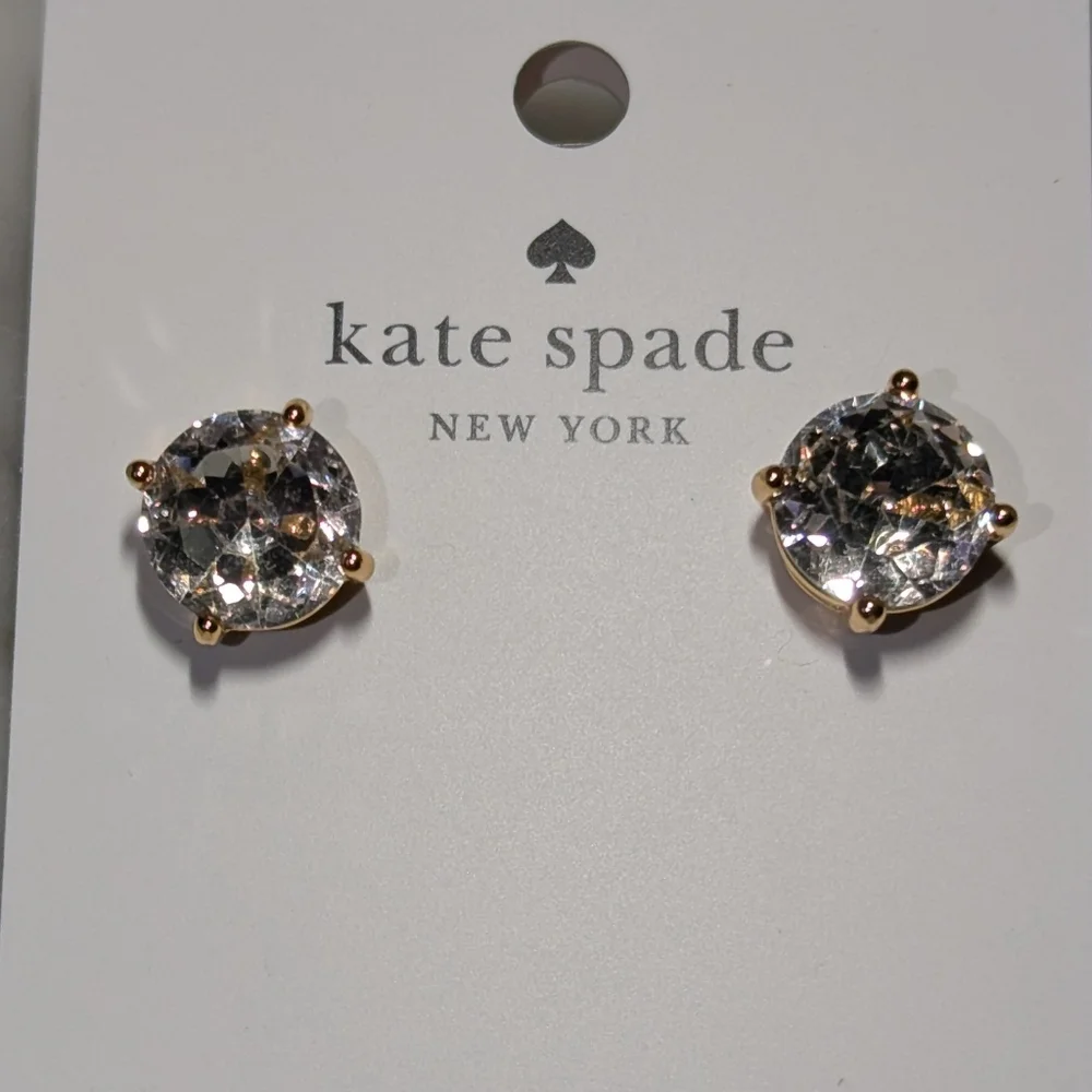 NWT+ Pouch Kate Spade Gumdrop Studs in Clear